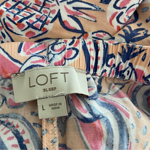NWT Loft sleep pj’s tropical pineapple watermelon print. SZ L. NWT - Picture 6 of 12